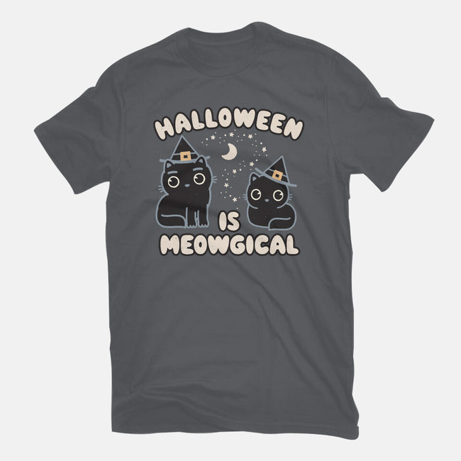 Halloween Is Meowgical-Mens-Basic-Tee-Weird & Punderful
