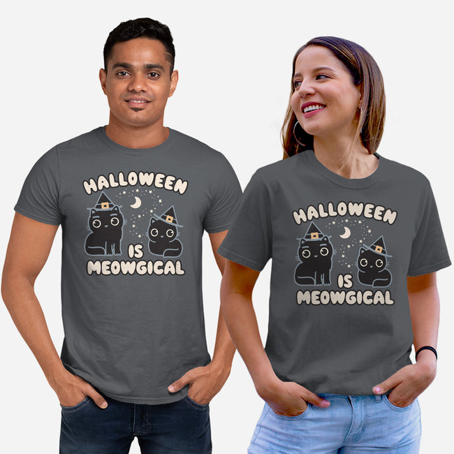 Halloween Is Meowgical-Unisex-Basic-Tee-Weird & Punderful