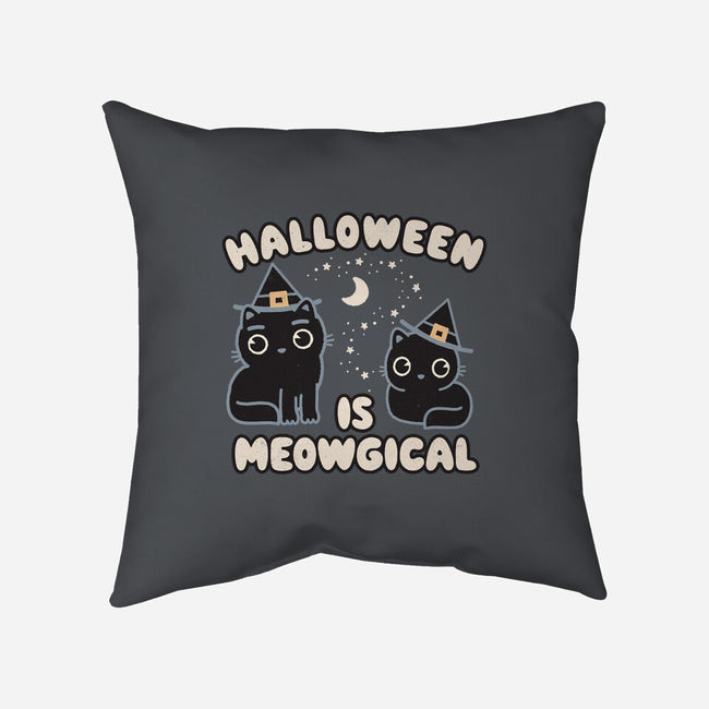 Halloween Is Meowgical-None-Removable Cover-Throw Pillow-Weird & Punderful