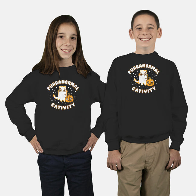 Some Purranormal Cativity-Youth-Crew Neck-Sweatshirt-Weird & Punderful