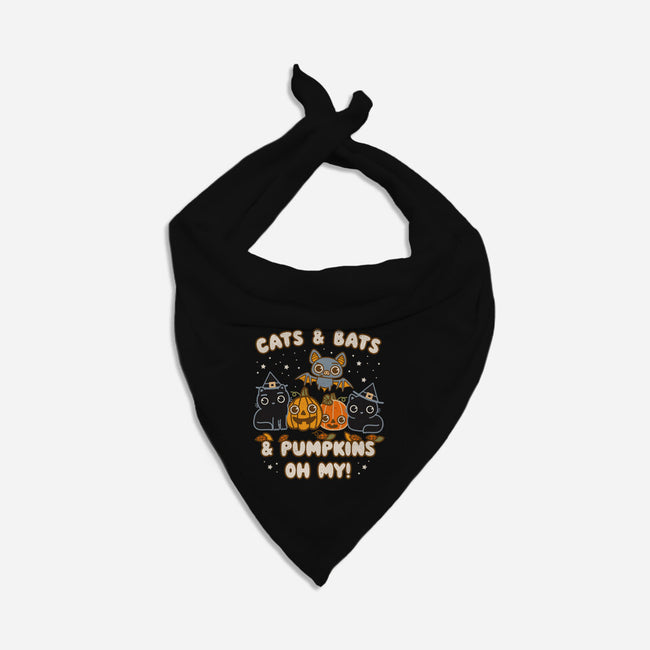 Cats Bats Pumpkins Oh My-Cat-Bandana-Pet Collar-Weird & Punderful