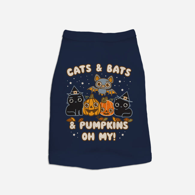 Cats Bats Pumpkins Oh My-Cat-Basic-Pet Tank-Weird & Punderful