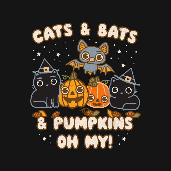 Cats Bats Pumpkins Oh My-Unisex-Basic-Tee-Weird & Punderful