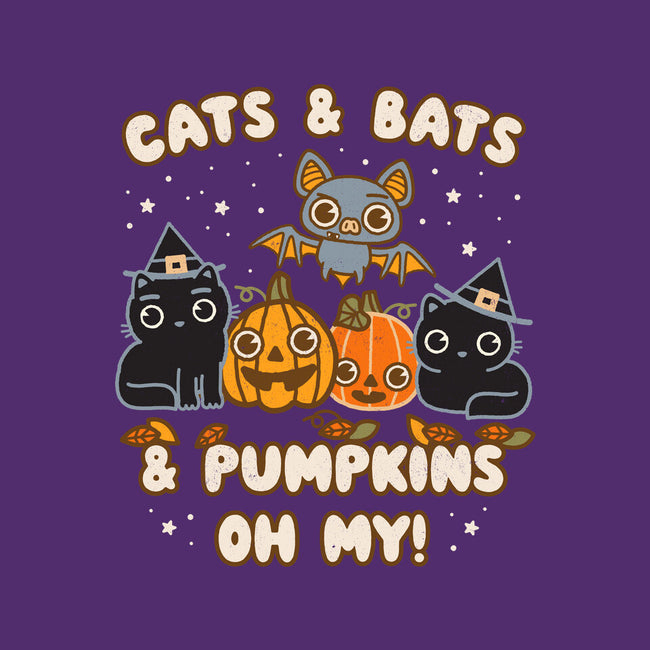 Cats Bats Pumpkins Oh My-None-Non-Removable Cover w Insert-Throw Pillow-Weird & Punderful