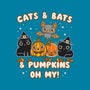 Cats Bats Pumpkins Oh My-None-Non-Removable Cover w Insert-Throw Pillow-Weird & Punderful