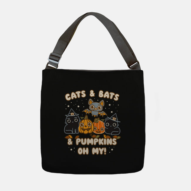 Cats Bats Pumpkins Oh My-None-Adjustable Tote-Bag-Weird & Punderful