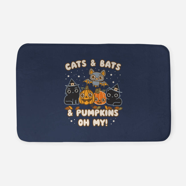 Cats Bats Pumpkins Oh My-None-Memory Foam-Bath Mat-Weird & Punderful