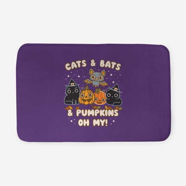 Cats Bats Pumpkins Oh My-None-Memory Foam-Bath Mat-Weird & Punderful