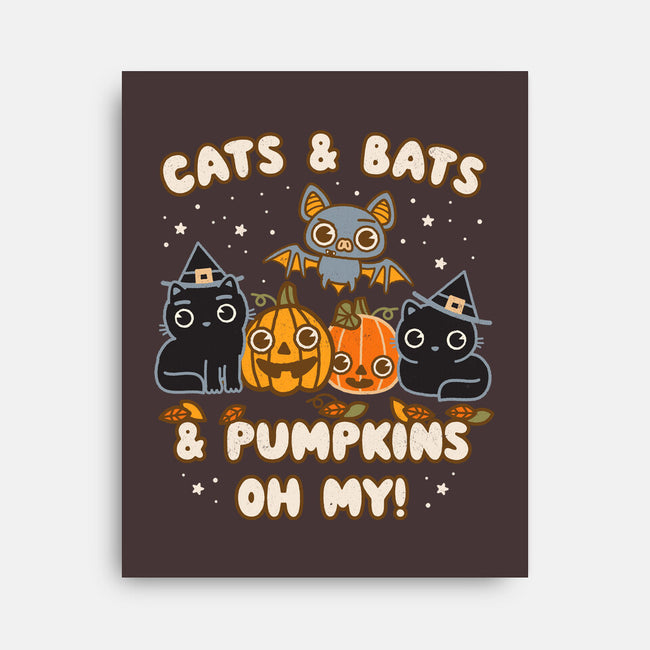 Cats Bats Pumpkins Oh My-None-Stretched-Canvas-Weird & Punderful