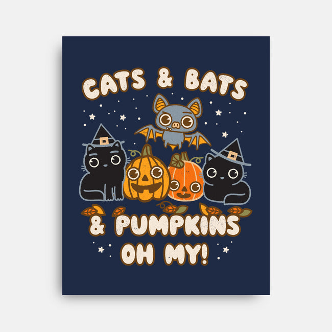 Cats Bats Pumpkins Oh My-None-Stretched-Canvas-Weird & Punderful