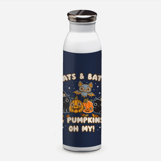 Cats Bats Pumpkins Oh My-None-Water Bottle-Drinkware-Weird & Punderful