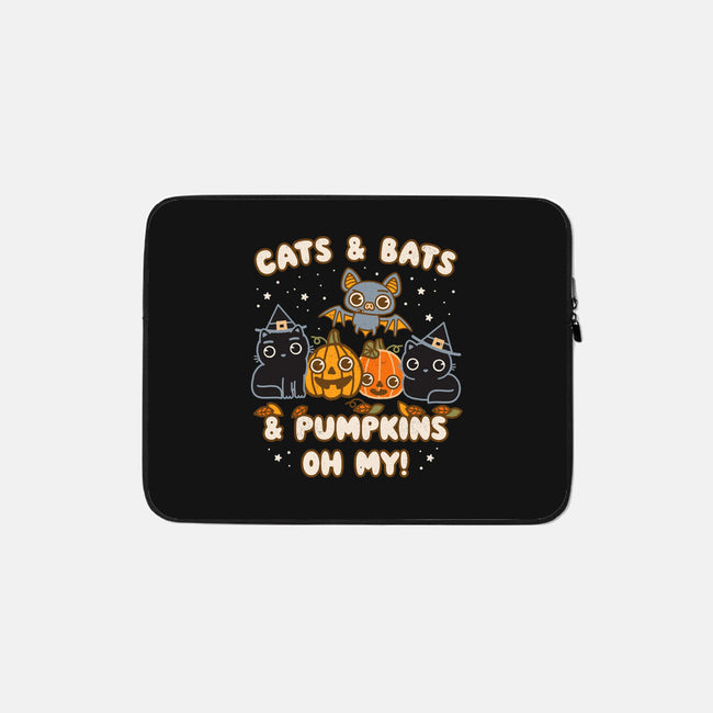 Cats Bats Pumpkins Oh My-None-Zippered-Laptop Sleeve-Weird & Punderful