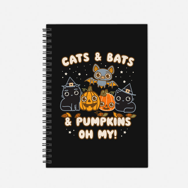 Cats Bats Pumpkins Oh My-None-Dot Grid-Notebook-Weird & Punderful