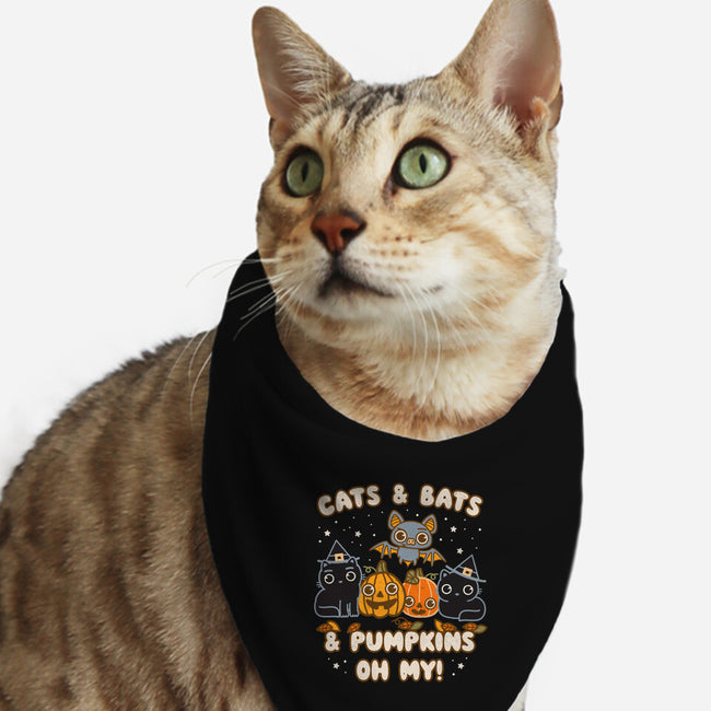 Cats Bats Pumpkins Oh My-Cat-Bandana-Pet Collar-Weird & Punderful