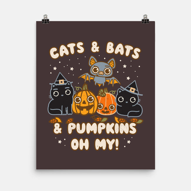 Cats Bats Pumpkins Oh My-None-Matte-Poster-Weird & Punderful