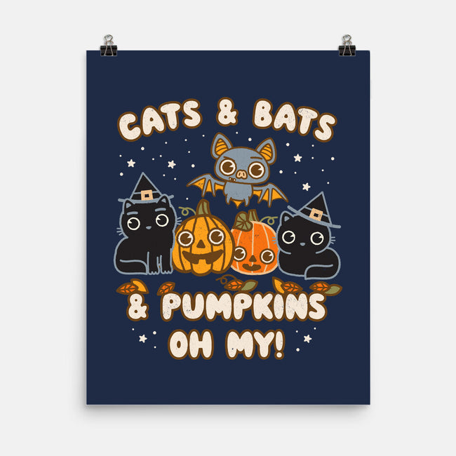 Cats Bats Pumpkins Oh My-None-Matte-Poster-Weird & Punderful