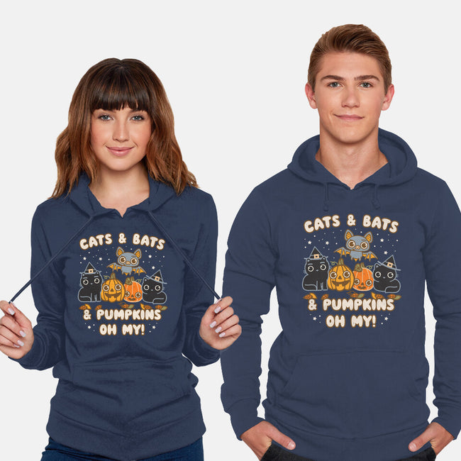 Cats Bats Pumpkins Oh My-Unisex-Pullover-Sweatshirt-Weird & Punderful