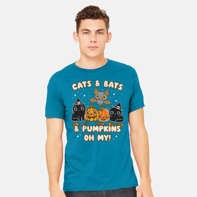 Cats Bats Pumpkins Oh My-Mens-Heavyweight-Tee-Weird & Punderful
