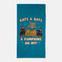Cats Bats Pumpkins Oh My-None-Beach-Towel-Weird & Punderful