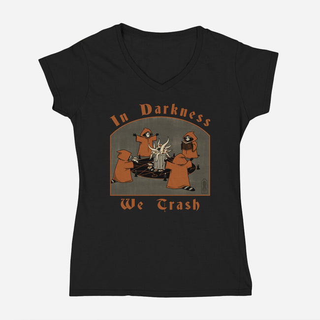 Summon The Trash Lord-Womens-V-Neck-Tee-pigboom