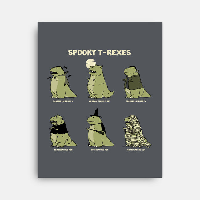 Spooky T-Rexes-None-Stretched-Canvas-pigboom