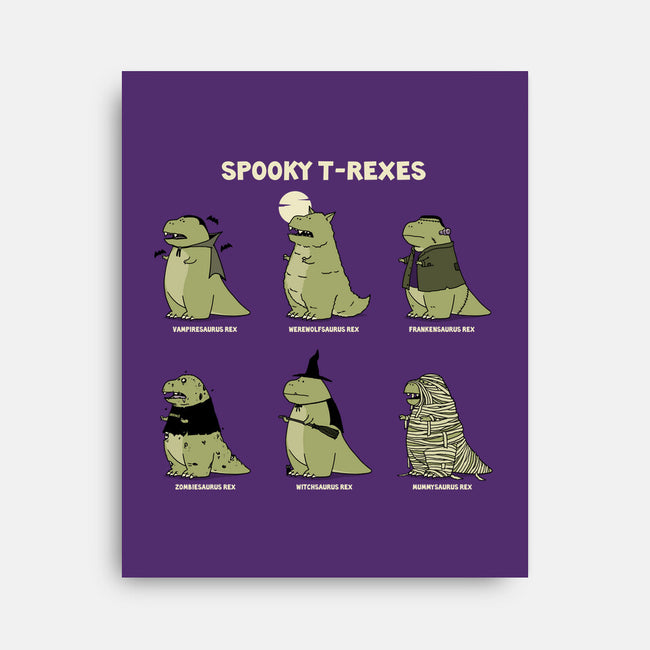 Spooky T-Rexes-None-Stretched-Canvas-pigboom
