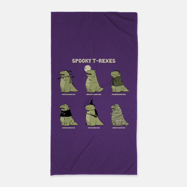 Spooky T-Rexes-None-Beach-Towel-pigboom