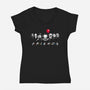 Horror Friends-Womens-V-Neck-Tee-MaxoArt