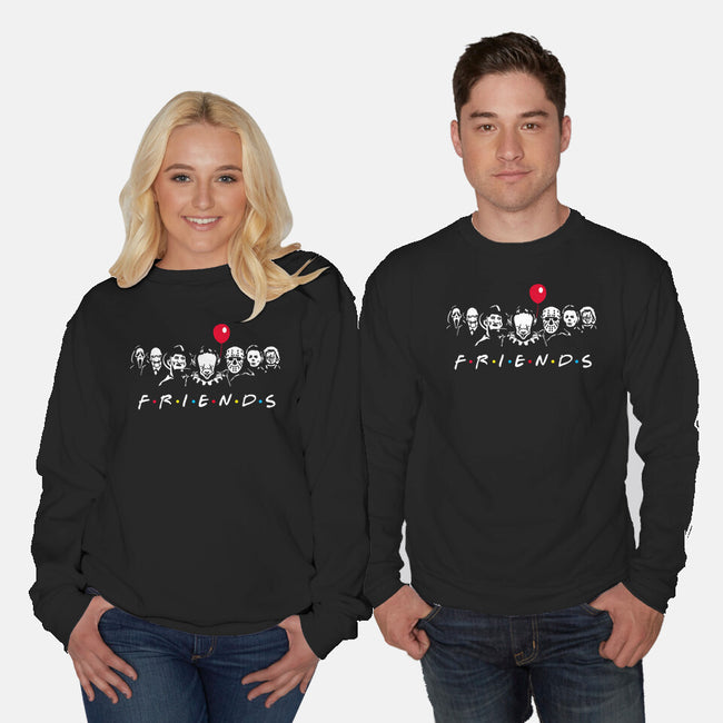 Horror Friends-Unisex-Crew Neck-Sweatshirt-MaxoArt