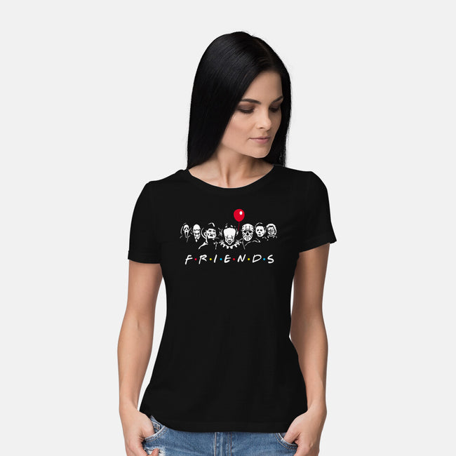 Horror Friends-Womens-Basic-Tee-MaxoArt