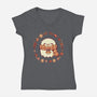 Ghostly Fall Vibes-Womens-V-Neck-Tee-TechraNova