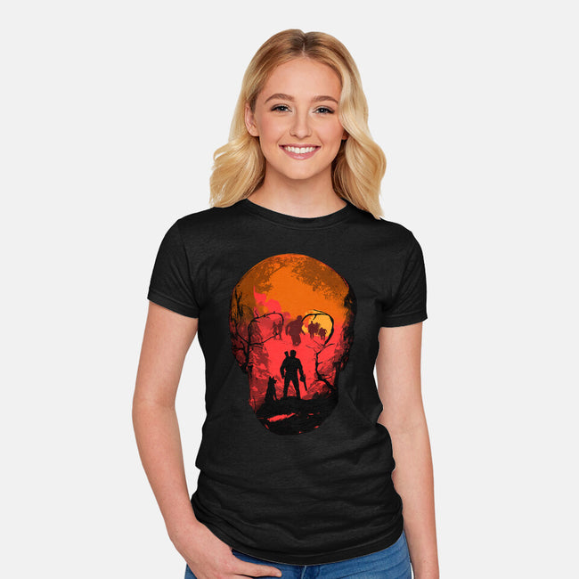 Evil Dead Fight-Womens-Fitted-Tee-heydale