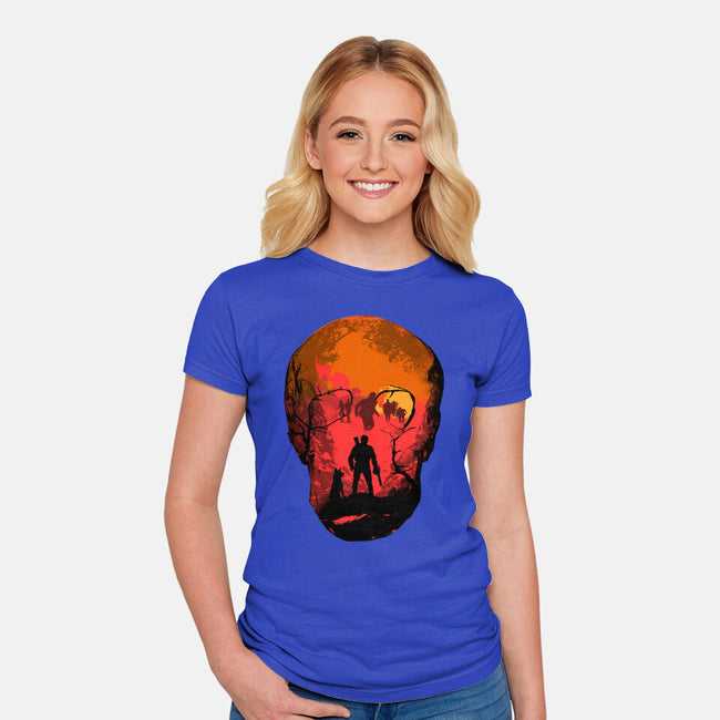 Evil Dead Fight-Womens-Fitted-Tee-heydale