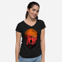 Evil Dead Fight-Womens-V-Neck-Tee-heydale