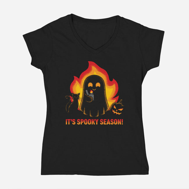 It's Spooky Season-Womens-V-Neck-Tee-danielmorris1993