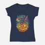 Spooky Night Bat-Womens-V-Neck-Tee-Betmac