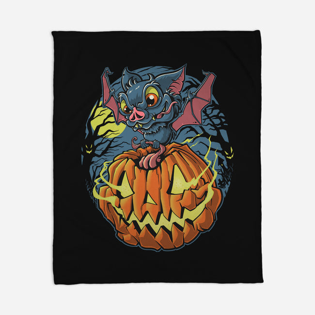 Spooky Night Bat-None-Fleece-Blanket-Betmac