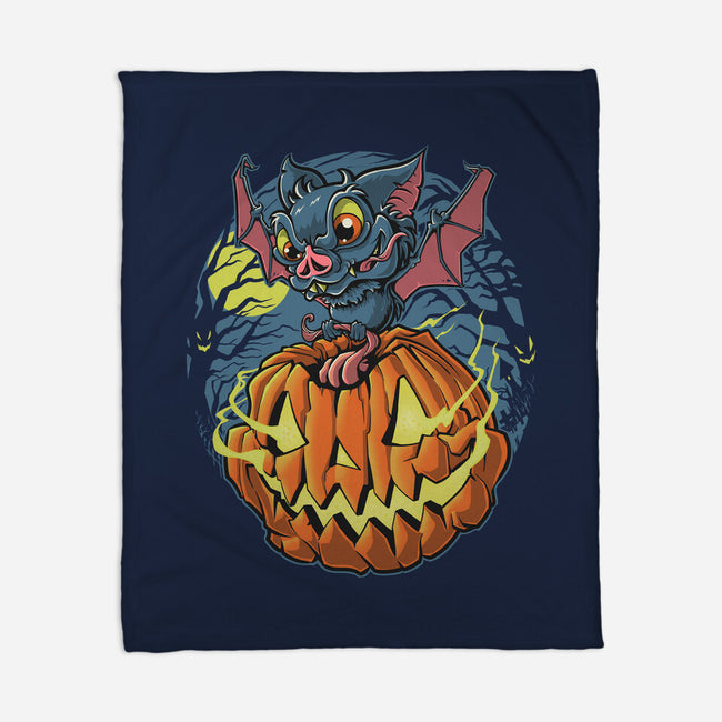 Spooky Night Bat-None-Fleece-Blanket-Betmac