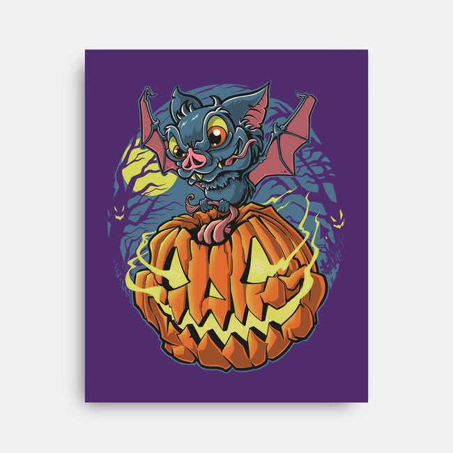 Spooky Night Bat-None-Stretched-Canvas-Betmac