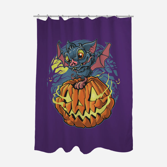 Spooky Night Bat-None-Polyester-Shower Curtain-Betmac