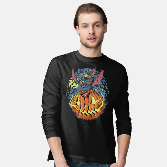 Spooky Night Bat-Mens-Long Sleeved-Tee-Betmac