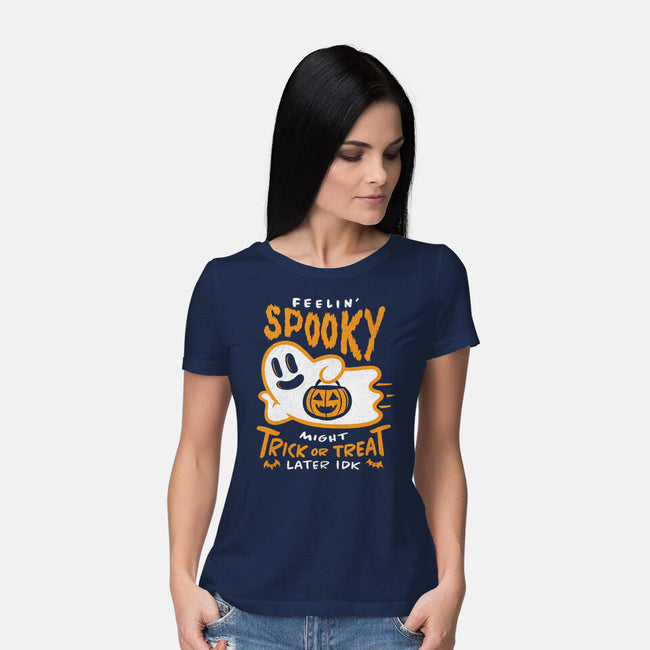 Might Trick Or Treat Later-Womens-Basic-Tee-RyanAstle