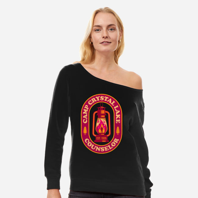 Camp Crystal Lake Counselor-Womens-Off Shoulder-Sweatshirt-sachpica