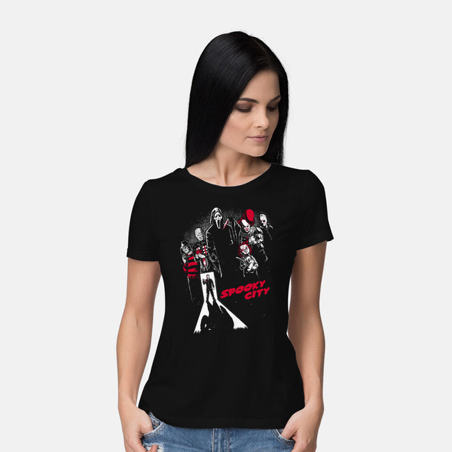 Spooky City-Womens-Basic-Tee-Studio Mootant