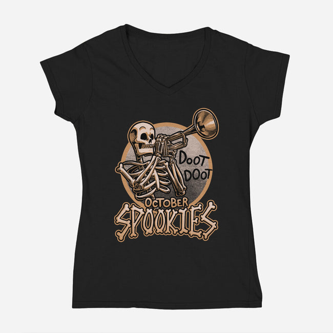 October Spookies-Womens-V-Neck-Tee-Studio Mootant