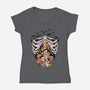 Candy Skeleton-Womens-V-Neck-Tee-LM2KONE