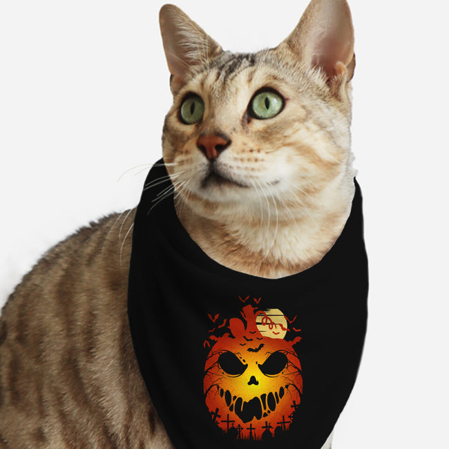 Halloween Scary Pumpkin-Cat-Bandana-Pet Collar-LM2KONE