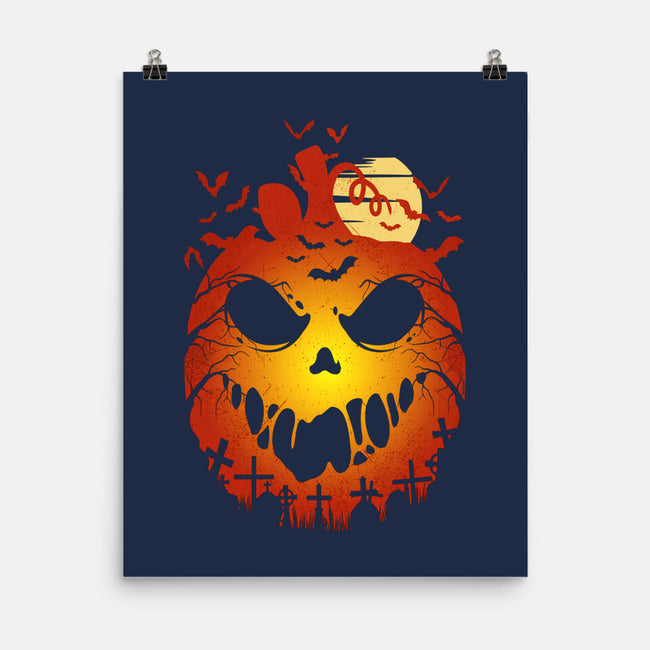 Halloween Scary Pumpkin-None-Matte-Poster-LM2KONE