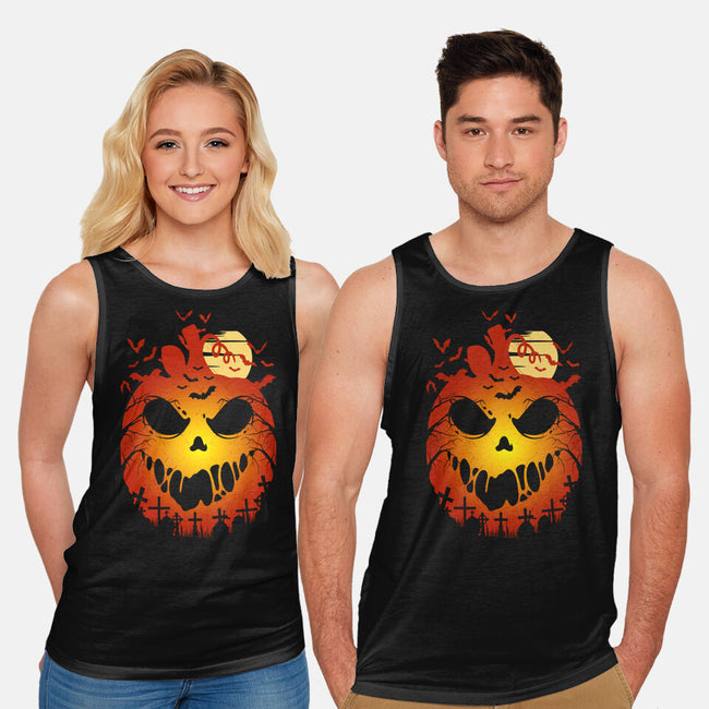 Halloween Scary Pumpkin-Unisex-Basic-Tank-LM2KONE