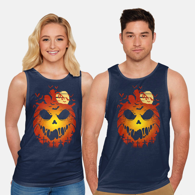 Halloween Scary Pumpkin-Unisex-Basic-Tank-LM2KONE